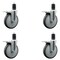 Service Caster 6'' Thermoplastic Rubber Swivel 1-5/8'' Expanding Stem Caster Set Total Lock Brake, 4PK SCC-EXTTL20S614-TPRB-158-4 - alternate 1